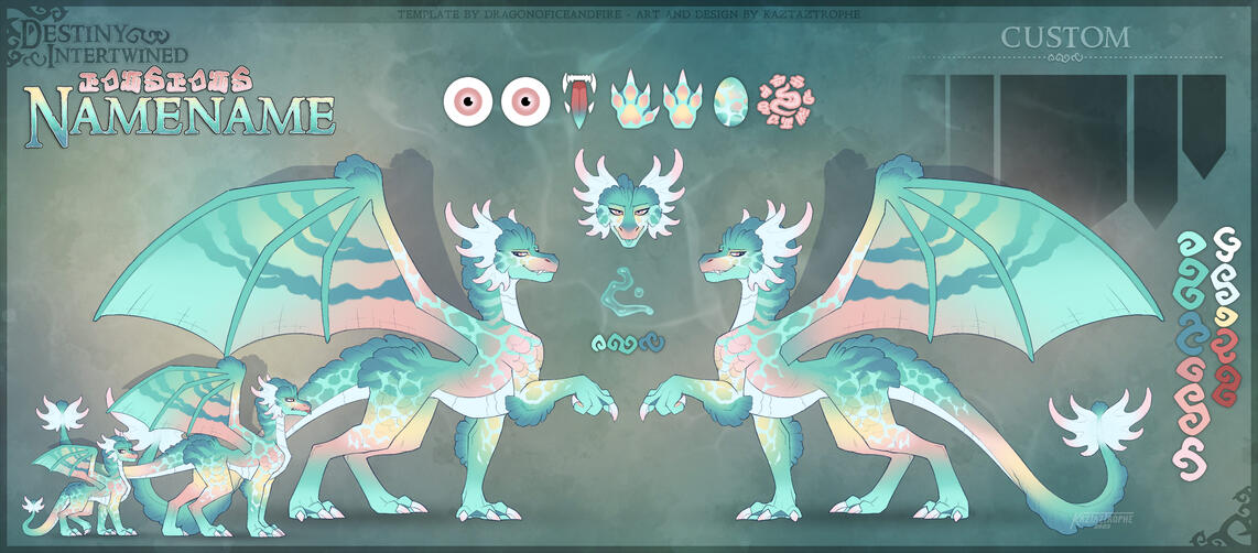 Reference sheet with three fullbodies (clean-up &amp; colored), original design